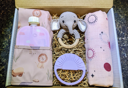 Pink Safari Baby Gift Box