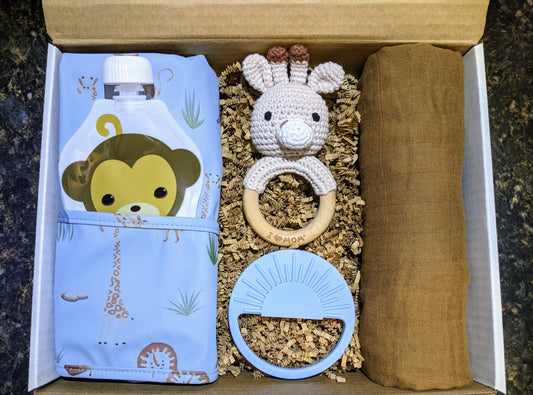 Blue Safari Baby Gift Box